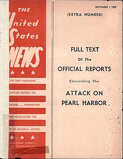 The September 1, 1945, issue of United States News reporting on the attack on Pearl Harbor on December 7, 1941