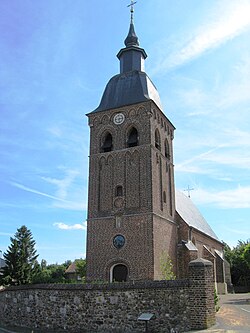 A church in Houthalen. A typical church, similar to those in towns in Flanders.