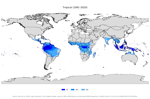 Tropical climate distribution
