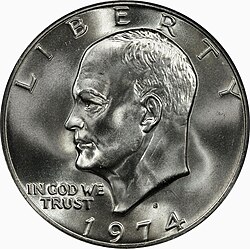 The Eisenhower dollar was the official dollar coin from 1971 to 1978.