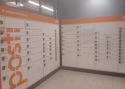 Post office boxes next to the S-market supermarket in Klaukkala, Finland