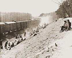 A Holocaust train from Bergen-Belsen to Theresienstadt is liberated by the United States Army.