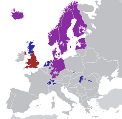 Map of Protestant Christianity in Europe by main denomination.