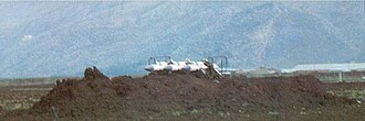 Part of a Syrian SA-6 site built near the Beirut-Damascus highway, and overlooking the Bekaa Valley, in early 1982