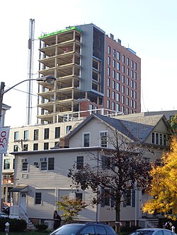 College Avenue, a juxtaposition of old and new structures