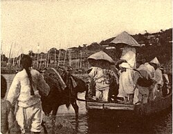 Ferry across Imjin River in 1889