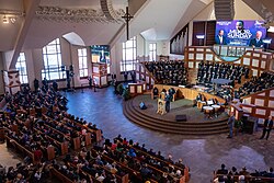 Service at Ebenezer Baptist Church in Atlanta (Georgia), affiliated with the Progressive National Baptist Convention