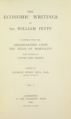Petty - Economic Writings, 1899