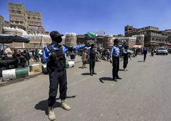 Traffic police outside of the Old City of Sanaa