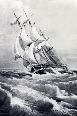 HMS Rattlesnake by the ship's artist Oswald Brierly