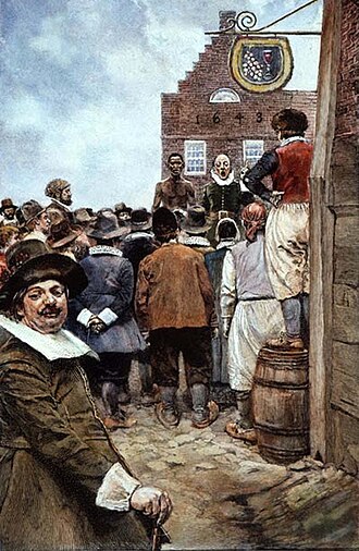 The First Slave Auction at New Amsterdam in 1655, an illustration by Howard Pyle