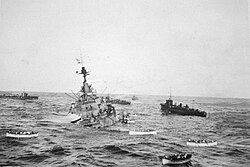 HMS Audacious sinks after hitting a mine, October 1914