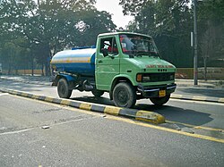 A Tata 407 being used as water truck