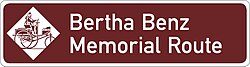 Official signpost of Bertha Benz Memorial Route, commemorating the world's first long-distance journey with a Benz Patent-Motorwagen Number 3 in 1888