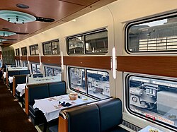 The Amtrak Crescent dining car in 2019