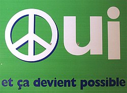 A poster for Quebec sovereignty during the 1995 referendum: Oui, et ça devient possible (French for 'Yes, and it becomes possible')