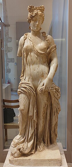 Marble statue of Aphrodite Rhithymnia, mid-2nd century AD, Archaeological Museum of Rethymno, Crete.
