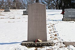 Williams's grave at Calvary Cemetery in St. Louis