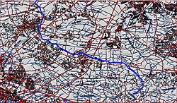 Map of southern section of the Millstone River; see above for northern section