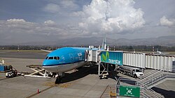 KLM flies daily to Quito and Guayaquil using the Boeing 777