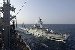 Underway replenishment of PNS Tippu Sultan from USNS Supply.