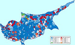 Ethnic map of Cyprus according to the 1960 census