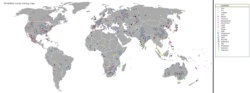 Some ore deposits in the world
