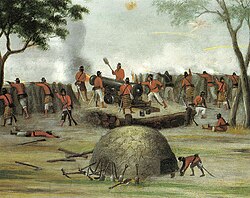 Paraguayan artillery redoubts at the battle of Curuzú, by Cándido López