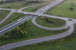 A dumbbell interchange along Ontario Highway 401 in Clarington43°53′3″N 78°43′20″W﻿ / ﻿43.88417°N 78.72222°W