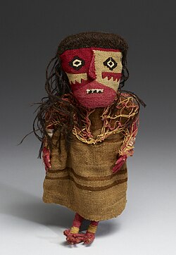 11th-century textile doll, Chancay culture, Walters Art Museum. Dolls are frequently found in the tombs of ancient Peru.[279]