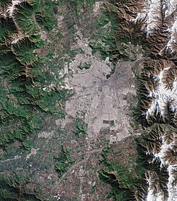 Satellite image of Santiago taken on 2022.