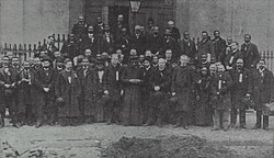 Portrait of the attendees at the 1892 Colored Catholic Congress. Front and center is Fr Augustus Tolton, the nation's first openly-Black Catholic priest.
