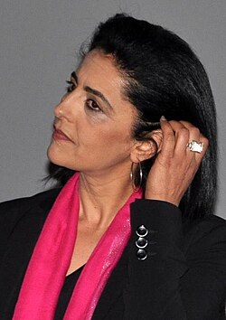 Areen Omari, a Palestinian actress and producer, attends a motion picture ceremony