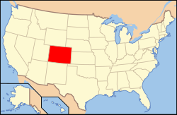 The location of the State of Colorado in the United States of America