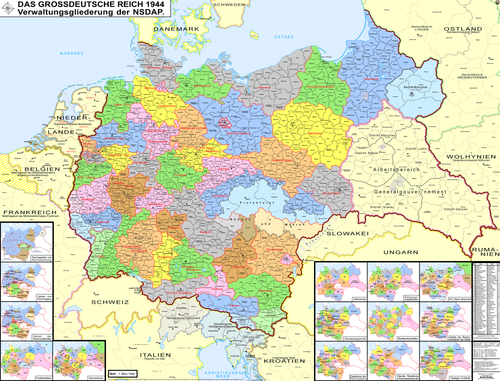 De facto administrative divisions of Nazi Germany in 1944