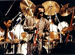 Fusion trumpeter Miles Davis in 1989