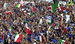 Tifosi of the Italy national football team during the UEFA Euro 2000