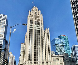 Tribune Tower, the newspaper's headquarters, opened in Chicago in 1925.