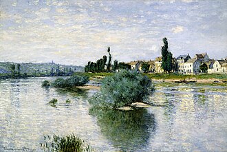The Seine at Lavacourt by Claude Monet. Impressionist music and art sought similar effects of the ethereal, atmospheric.