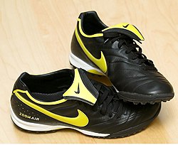 Modern turf shoes, which are designed to be used on hard artificial turf or sand