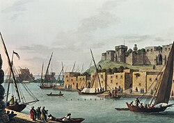 Tartus in Ottoman Syria, from an 1810 illustration by Luigi Mayer