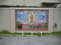 A mosaic of Our Lady of Prompt Succor at the Old Ursuline Convent complex, French Quarter, New Orleans.