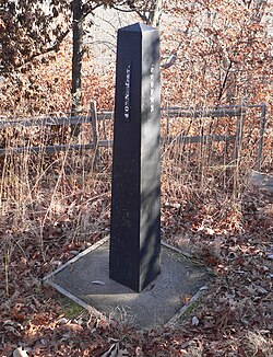Survey marker on the Kansas/Nebraska state line