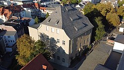 Schreibers' House was the only residential building to survive the town fire of 1780 (aerial view, 2022).
