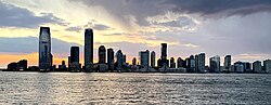 The developing waterfront skyline of Downtown Jersey City, dubbed Wall Street West[240]