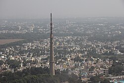 The 140 m (460 ft) high television tower, which was commissioned in 1985