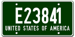 Occupation 1947 licence plate