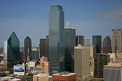 The downtown skyline of Dallas Texas.