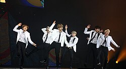 BTS performing at KCON France in Paris on June 2, 2016