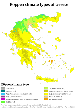 Greece's Köppen Climate Types